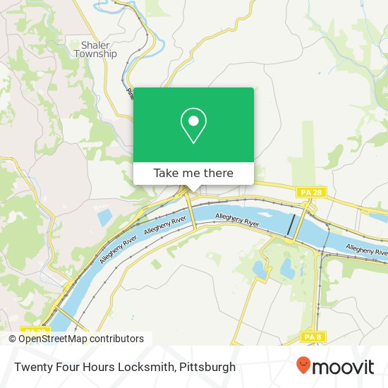 Twenty Four Hours Locksmith map