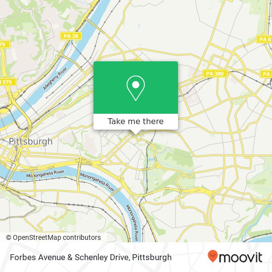 Forbes Avenue & Schenley Drive map