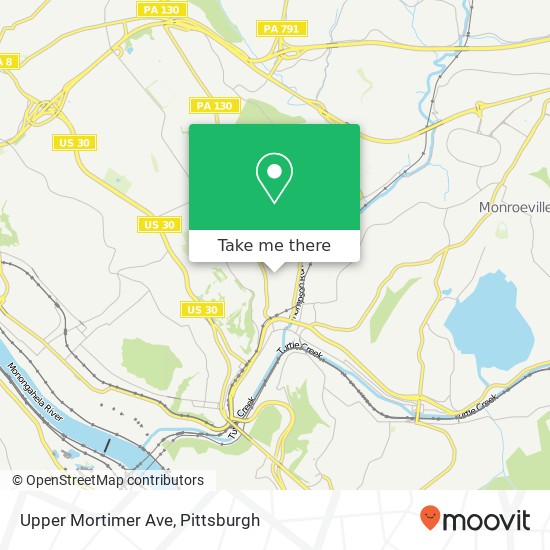 Upper Mortimer Ave map