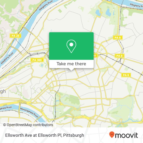 Mapa de Ellsworth Ave at Ellsworth Pl