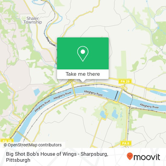Mapa de Big Shot Bob's House of Wings - Sharpsburg