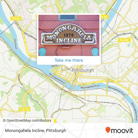 Monongahela Incline map