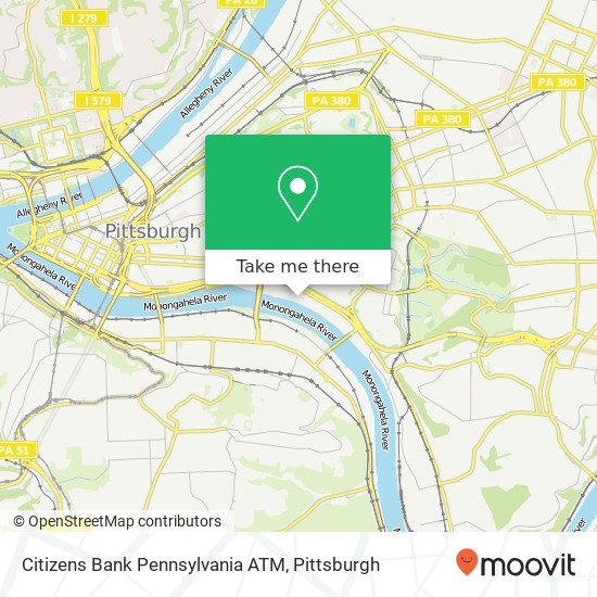 Mapa de Citizens Bank Pennsylvania ATM