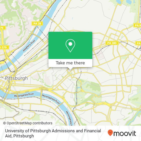 University of Pittsburgh Admissions and Financial Aid map