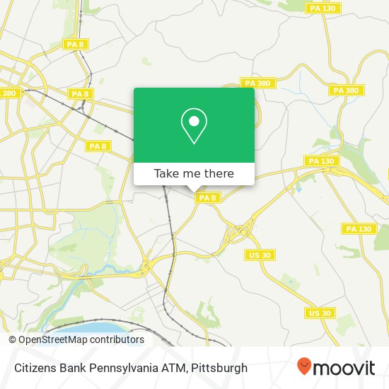 Mapa de Citizens Bank Pennsylvania ATM