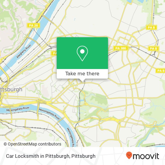 Mapa de Car Locksmith in Pittsburgh