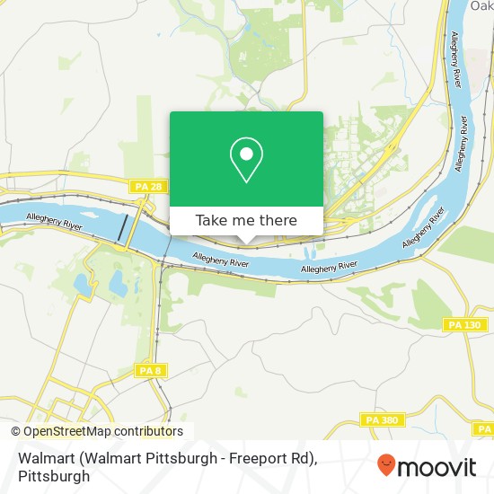 Mapa de Walmart (Walmart Pittsburgh - Freeport Rd)