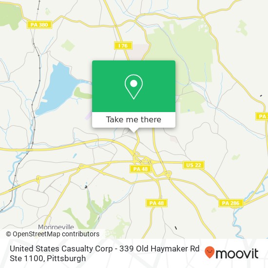 Mapa de United States Casualty Corp - 339 Old Haymaker Rd Ste 1100