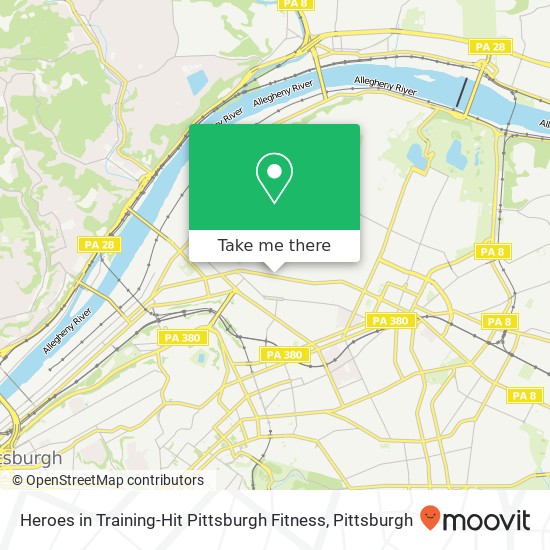 Heroes in Training-Hit Pittsburgh Fitness map