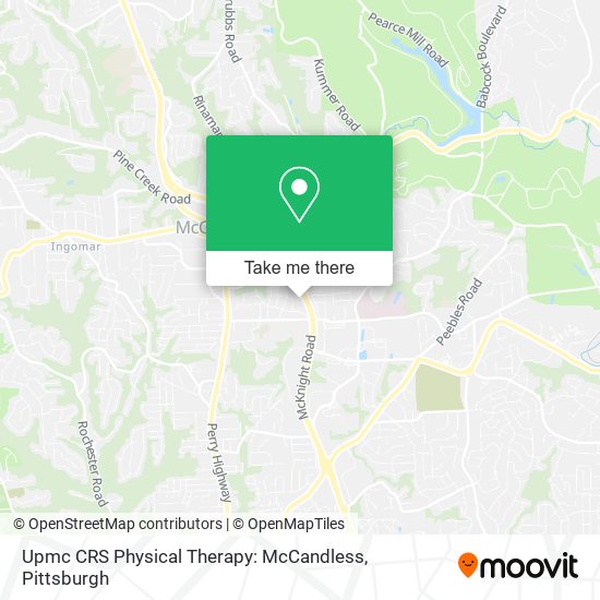 Upmc CRS Physical Therapy: McCandless map