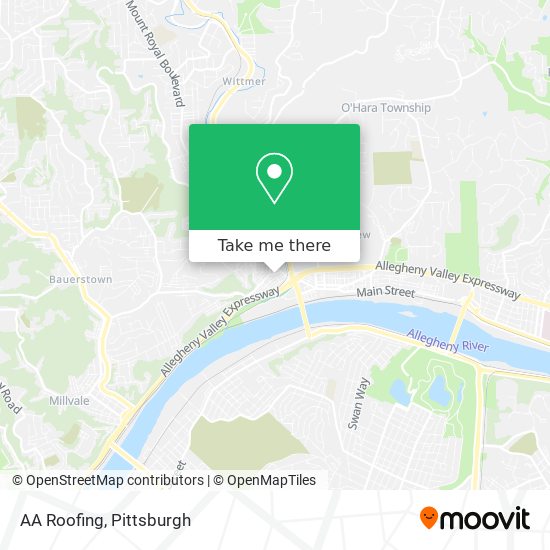 AA Roofing map