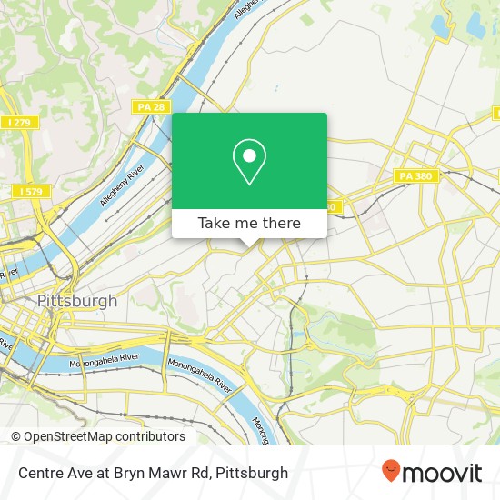 Centre Ave at Bryn Mawr Rd map