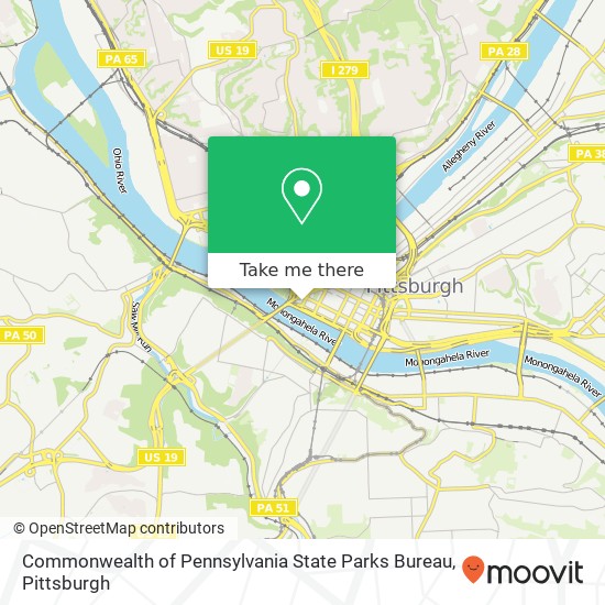 Mapa de Commonwealth of Pennsylvania State Parks Bureau