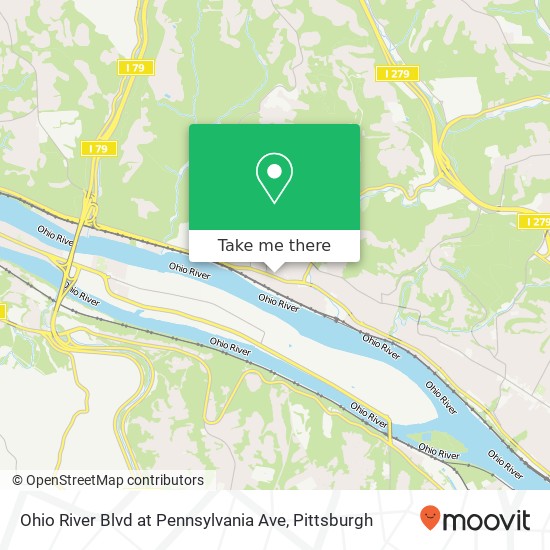 Ohio River Blvd at Pennsylvania Ave map