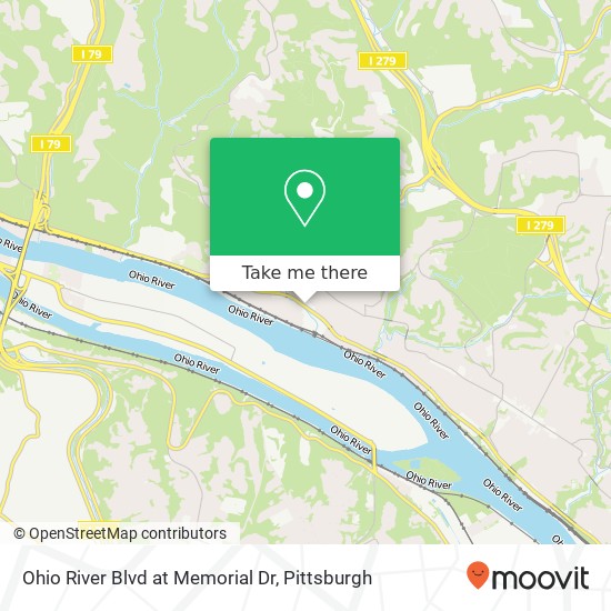 Ohio River Blvd at Memorial Dr map