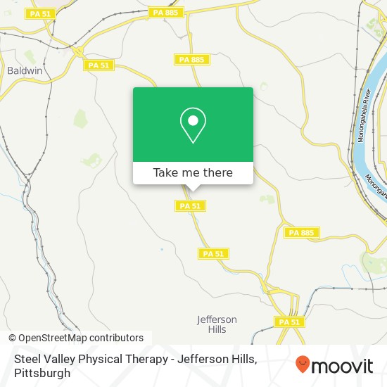 Steel Valley Physical Therapy - Jefferson Hills map