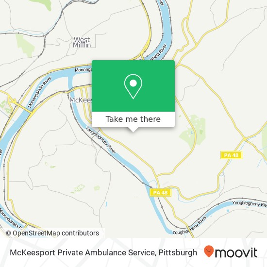 Mapa de McKeesport Private Ambulance Service