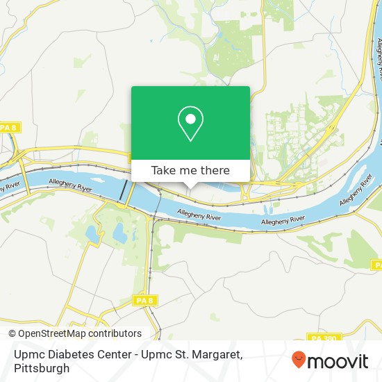 Mapa de Upmc Diabetes Center - Upmc St. Margaret