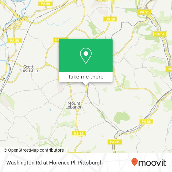 Mapa de Washington Rd at Florence Pl