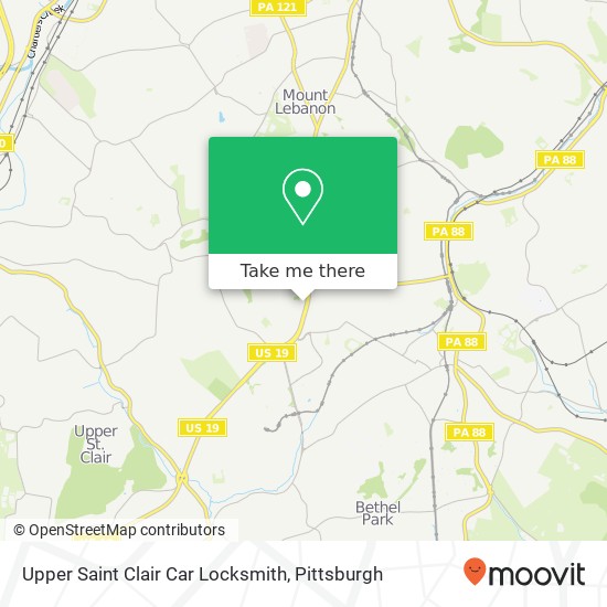 Upper Saint Clair Car Locksmith map