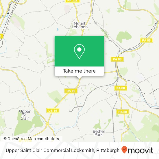 Mapa de Upper Saint Clair Commercial Locksmith