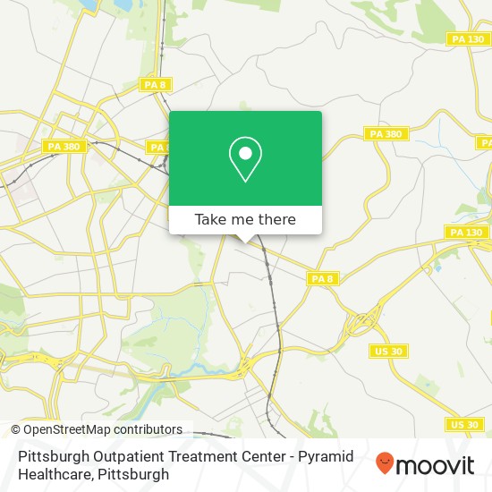 Mapa de Pittsburgh Outpatient Treatment Center - Pyramid Healthcare