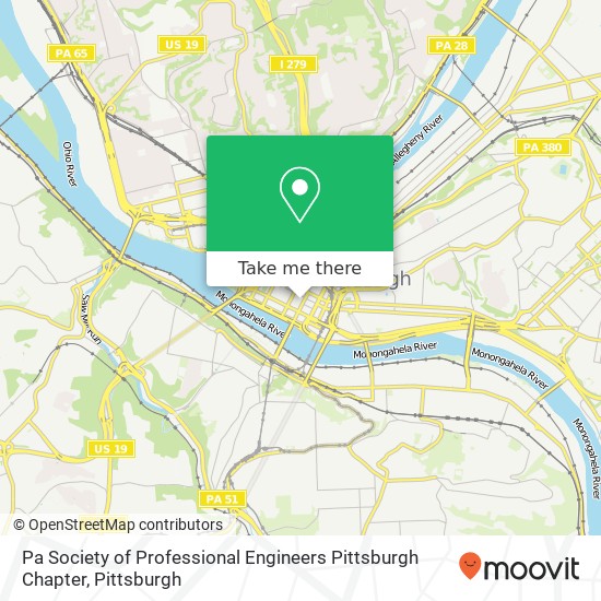 Pa Society of Professional Engineers Pittsburgh Chapter map