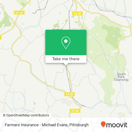 Farmers Insurance - Michael Evans map