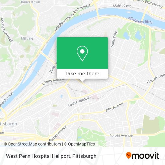 West Penn Hospital Heliport map