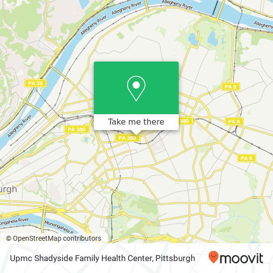 Mapa de Upmc Shadyside Family Health Center
