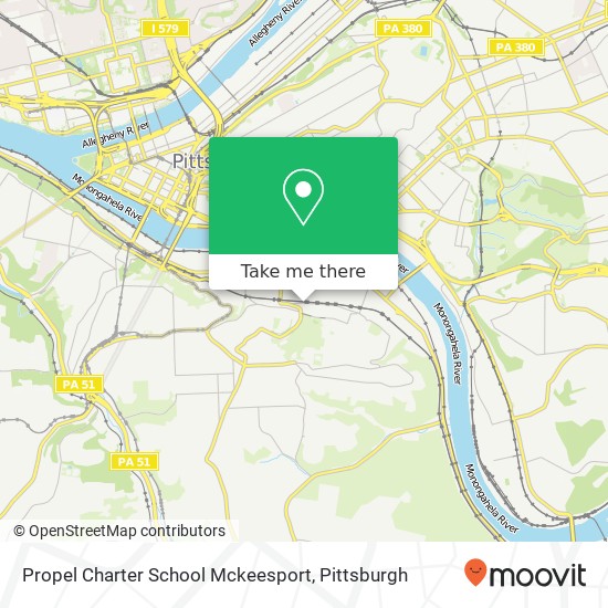 Propel Charter School Mckeesport map