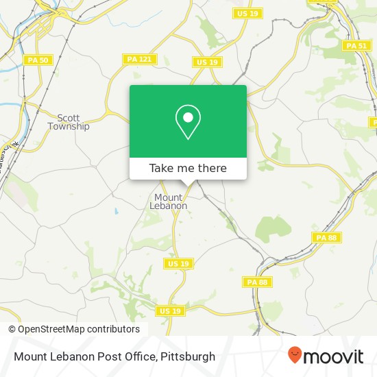 Mount Lebanon Post Office map