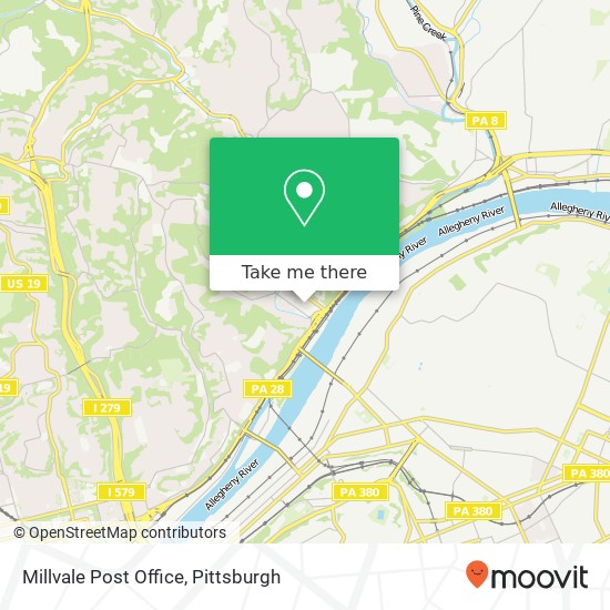 Millvale Post Office map