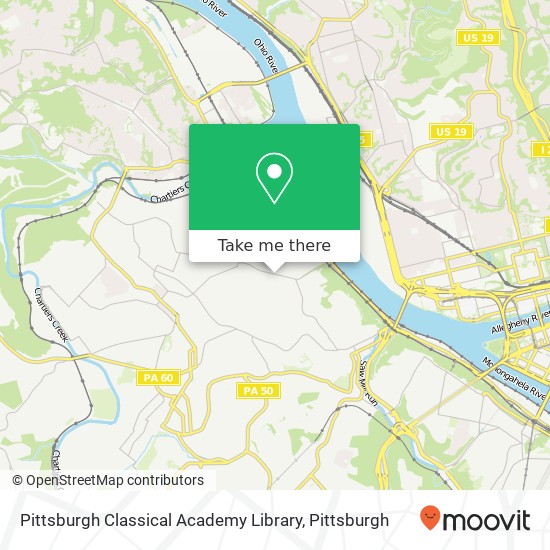 Mapa de Pittsburgh Classical Academy Library