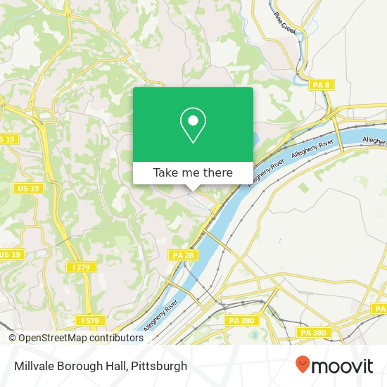 Mapa de Millvale Borough Hall