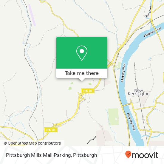 Mapa de Pittsburgh Mills Mall Parking