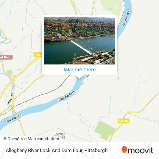Allegheny River Lock And Dam Four map