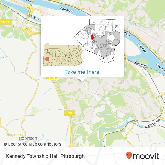 Mapa de Kennedy Township Hall