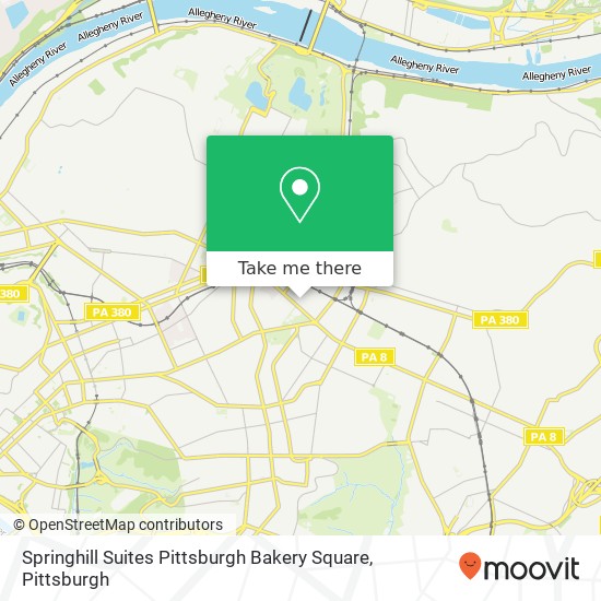 Springhill Suites Pittsburgh Bakery Square map