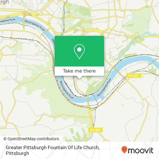 Greater Pittsburgh Fountain Of Life Church map