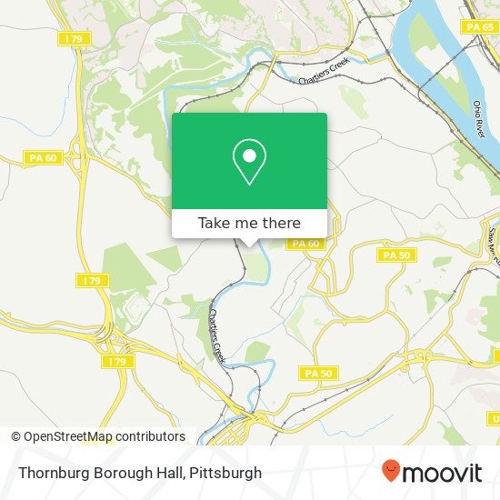 Thornburg Borough Hall map