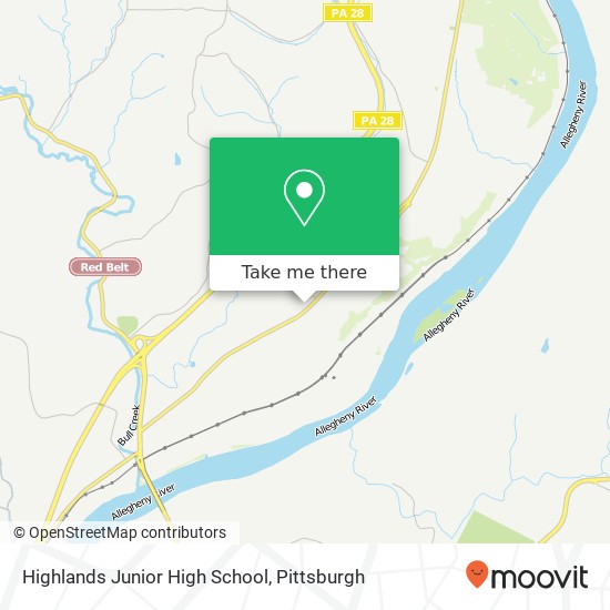 Highlands Junior High School map
