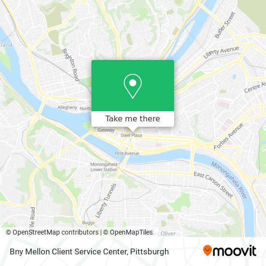 Mapa de Bny Mellon Client Service Center