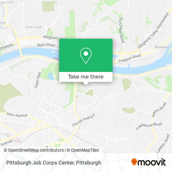 Mapa de Pittsburgh Job Corps Center