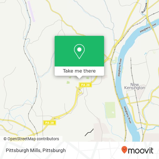 Mapa de Pittsburgh Mills