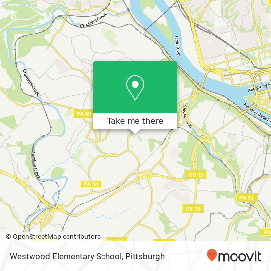 Mapa de Westwood Elementary School