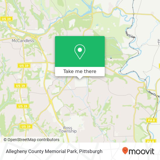 Allegheny County Memorial Park map