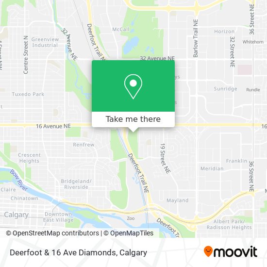 Deerfoot & 16 Ave Diamonds map