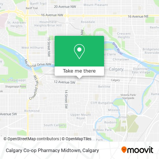 Calgary Co-op Pharmacy Midtown map