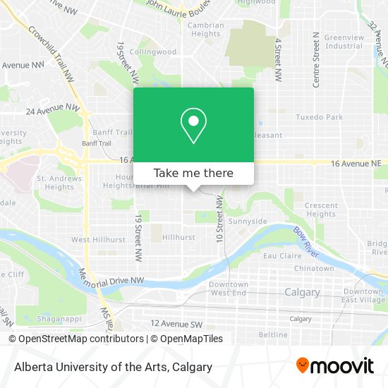 Alberta University of the Arts map